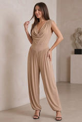Cowl Neck Balloon Leg Jumpsuit