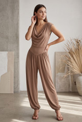 Cowl Neck Balloon Leg Jumpsuit