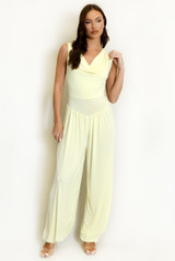 Cowl Neck Balloon Leg Jumpsuit