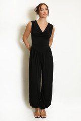 Cowl Neck Balloon Leg Jumpsuit