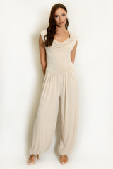 Cowl Neck Balloon Leg Jumpsuit