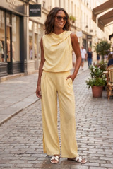 Balloon Hem Top and Trouser Set