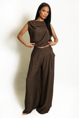 Balloon Hem Top and Trouser Set
