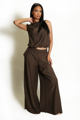 Balloon Hem Top and Trouser Set