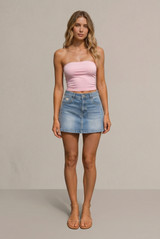 Patched Pocket Denim Skort