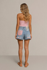 Patched Pocket Denim Skort