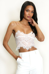 Lace Corset Top With Nude Lining