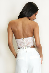 Lace Corset Top With Nude Lining