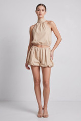 Balloon Hem Blouse and Shorts
