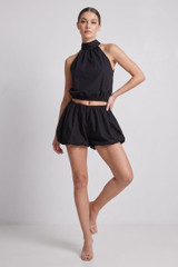 Balloon Hem Blouse and Shorts