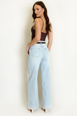 Washed Low Rise Dad Fit Jeans