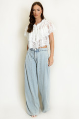 Lace Tiered Crop Top