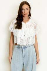 Lace Tiered Crop Top