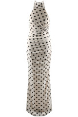Polka Dots Halter Neck Maxi Dress