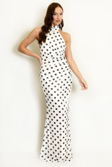 Polka Dots Halter Neck Maxi Dress