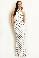 Polka Dots Halter Neck Maxi Dress