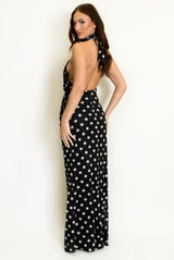 Polka Dots Halter Neck Maxi Dress
