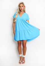 Basic V Neck Smock Dress
