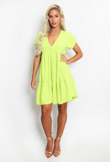 Basic V Neck Smock Dress