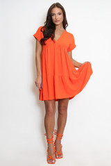 Basic V Neck Smock Dress