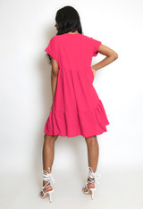 Basic V Neck Smock Dress