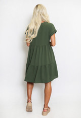 Basic V Neck Smock Dress