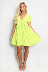 Basic V Neck Smock Dress
