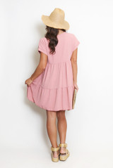 Basic V Neck Smock Dress