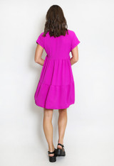 Basic V Neck Smock Dress