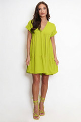 Basic V Neck Smock Dress