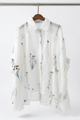 Oversized Embroidered Cheese Cloth Blouse