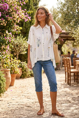Oversized Embroidered Cheese Cloth Blouse