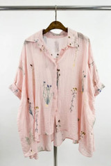Oversized Embroidered Cheese Cloth Blouse
