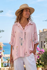 Oversized Embroidered Cheese Cloth Blouse