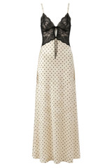 Lace Detail Polka Dot Maxi Dress