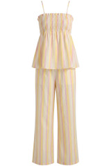 Stripes Shirred Top and Trouser Set