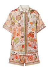 Moroccan Print Blouse and Shorts Set