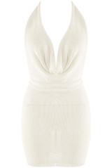 Lurex Cowl Neck Mini Dress