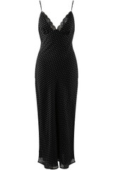 Polka Dots Lace Trim Maxi Dress