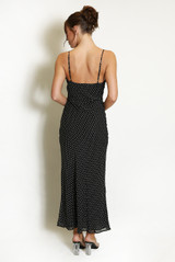 Polka Dots Lace Trim Maxi Dress