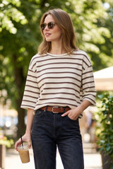 Striped Textured Oversized T-Shirt