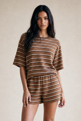 Striped Textured Oversized T-Shirt