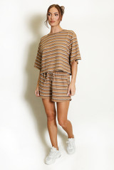Striped Textured Casual Shorts
