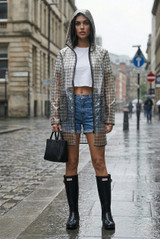 Sheer Printed Hooded Raincoat
