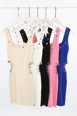 Jewel Embellished Cut Out Mini Dress