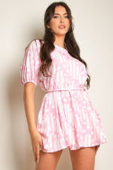 Printed Round Neck Skater Dress