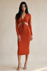 Keyhole Cut Out Midi Dress