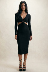 Keyhole Cut Out Midi Dress