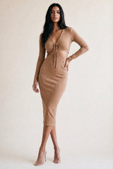 Keyhole Cut Out Midi Dress