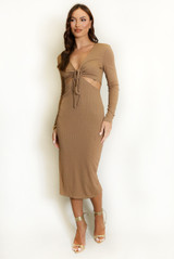 Keyhole Cut Out Midi Dress